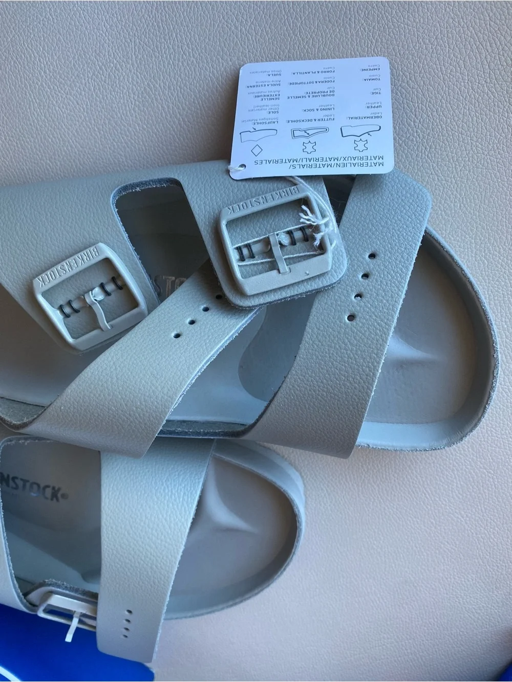 NIB Birkenstock Men's  Arizona Two-Buckle Slide Sandals 13 46 mineral gray